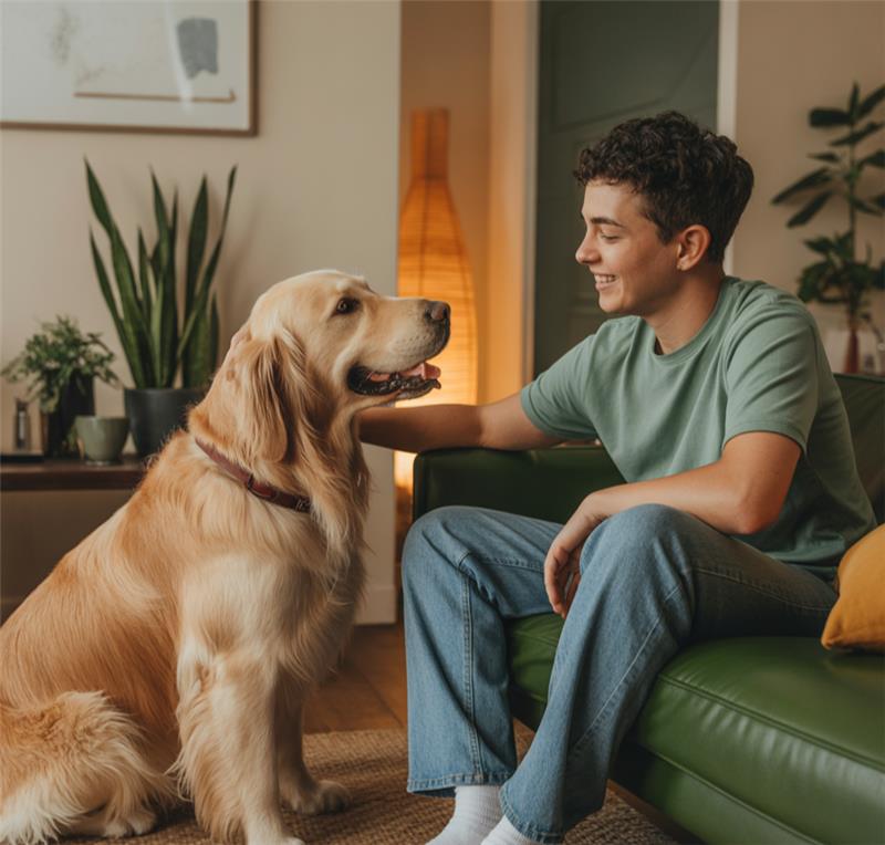 Selfie-with-my-ESA-dog-image boy with emotional support dog